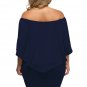 Plus Size Multiple Dressing Layered Dark Blue Mini Poncho Dress