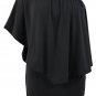 Plus Size Multiple Dressing Layered Black Mini Poncho Dress