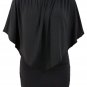 Plus Size Multiple Dressing Layered Black Mini Poncho Dress