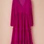 Rose Red Shirred V Neck Tiered Ruffled Velvet Plus Size Maxi Dress