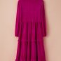 Rose Red Shirred V Neck Tiered Ruffled Velvet Plus Size Maxi Dress