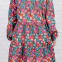 Sky Blue Plus Size Floral Print Shirred Ruffle Tiered Mini Dress