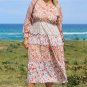 Khaki Plus Size Floral Tiered Ruffle Maxi Dress