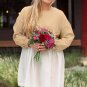 Apricot Color Block Patchwork Ruffled Plus Size Mini Dress