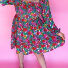 White Plus Size Floral Frilled Square Neck Shirred Long Sleeve Dress