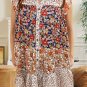 Beige Plus Size Floral Patchwork Button Front Collared Mini Dress