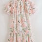 Pink Plus Size Floral Print Striped Detail Short Summer Dress