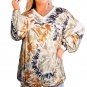 Multicolor Plus Size Tie Dye V Neck Sweatshirt