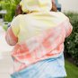 Sky Blue Colorblock Kangaroo Pocket Plus Size Hoodie