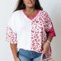 Rose Plus Size Leopard Patchwork Short Sleeve Top
