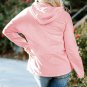 Pink Plus Size Taupe Chevron Hooded Top