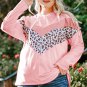 Pink Plus Size Taupe Chevron Hooded Top