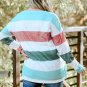 Green Plus Size Colorblock Pullover Top
