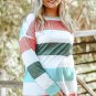 Green Plus Size Colorblock Pullover Top