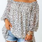 Cheetah Spotted Plus Size Off Shoulder Blouse