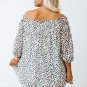 Cheetah Spotted Plus Size Off Shoulder Blouse