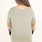 Gray Plus Size Chevron Sleeves Top