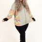 Gray Plus Size Chevron Sleeves Top