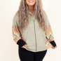 Gray Plus Size Chevron Sleeves Top