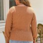 Brown Plus Size Ribbed Slim Fit Knit Top