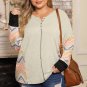 Gray Plus Size Chevron Sleeves Top