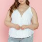 White Plus Size Guipure V Neck Eyelet Lace Tank Top