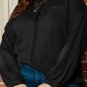 Black Plus Size Exposed Seam Crinkle Patchwork Top
