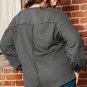Dark Grey Plus Size Exposed Seam Crinkle Patchwork Top