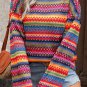 Red Ethnic Striped Print Long Sleeve Plus Size Top
