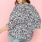 Brown Leopard Print V Neck Batwing Sleeve Plus Size Top