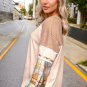 Parchment Plus Size Plaid Patchwork Layered Henley Top