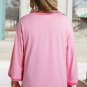 Bonbon Oversized Patched High Low Bracelet Sleeve Plus Size T Shirt