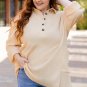 Jet Stream Plus Size Thermal Waffle Knit Henley Tunic Top