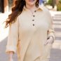 Jet Stream Plus Size Thermal Waffle Knit Henley Tunic Top