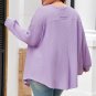 Orchid Petal Plus Size Waffle Knit Exposed Seam Flowy Top