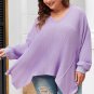 Orchid Petal Plus Size Waffle Knit Exposed Seam Flowy Top
