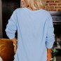 Myosotis Plus Size Ribbed Textured Long Sleeve T Shirt