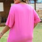 Bright Pink Checker MAMA Letter Printed Graphic Plus Size T Shirt