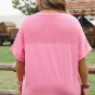Bonbon Corded Patchwork Pocketed Plus Size T Shirt