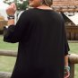 Black Checkerd DESERT DREAMS Printed Ripped Plus Size Tee