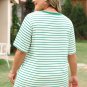Green Stripe Plus Size St Patricks Day Round Neck T Shirt