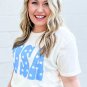 Sky Blue USA Graphic Crewneck Plus Size Patriotic Tee