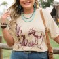 Parchment  Western Burro Cactus Crew Neck Graphic Tee