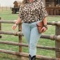 Khaki Plus Size Leopard Print Short Sleeve Buttoned Shirt