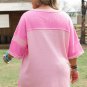 Pink Stripe Patchwork Colorblock Plus Size T Shirt