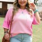 Pink Stripe Patchwork Colorblock Plus Size T Shirt