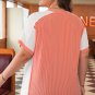 Carrot Twist Rib Colorblock Hi Low Plus Size Short Sleeve Top