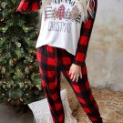 Red Plaid Merry Christmas Graphic Loungewear Set