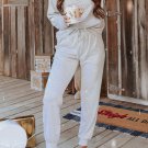 Gray Long Sleeve Pullover and Jogger Pants Lounge Set