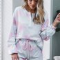 Orange Tie Dye Knit Pajamas Set